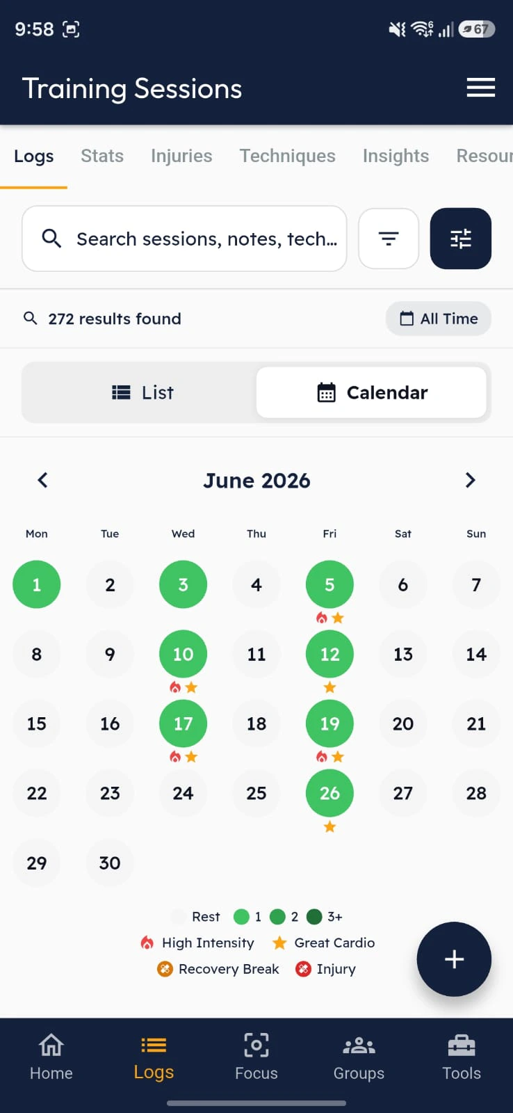 BJJ Notes app