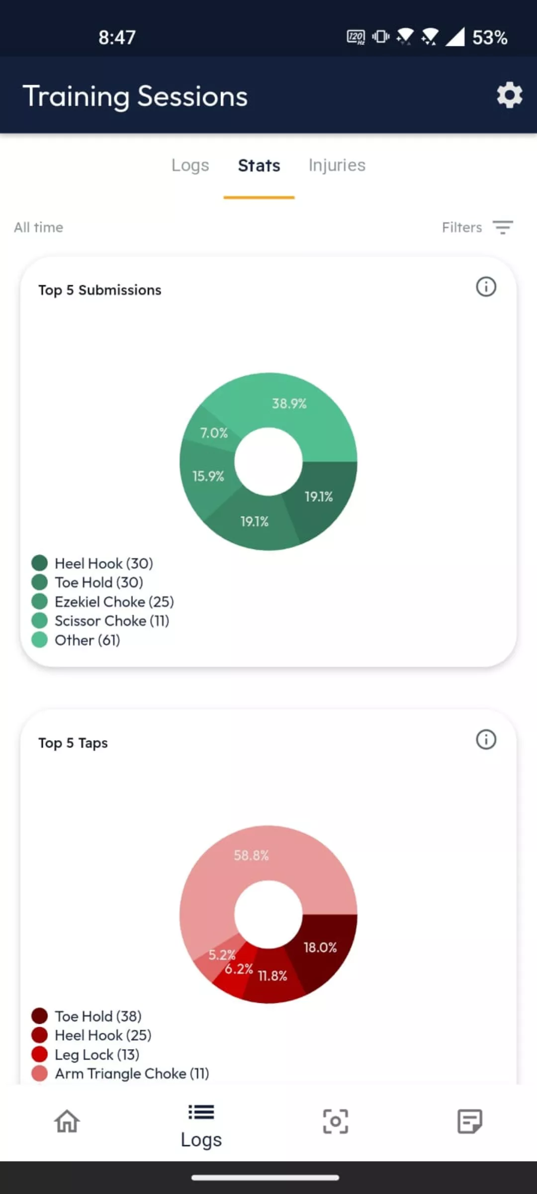 BJJ Notes App Screen